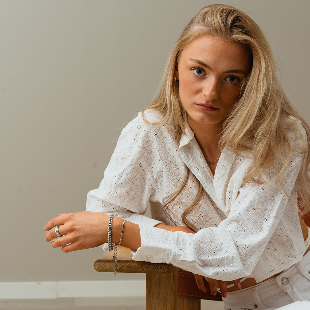 Gourmet Facet armband zilverkleurig 3 mm - Josephine Nord