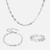 Sunset Ketting + Armband + Ring Zilverkleurig