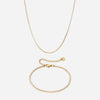 Zirkonia Tennisarmband + Ketting 18K Goldplated