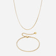 Zirkonia Tennisarmband + Ketting 18K Goldplated