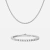 Tennis Supreme Zirkonia Armband + Ketting Zilverkleurig 3 mm