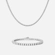 Tennis Supreme Zirkonia Armband + Ketting Zilverkleurig 3 mm
