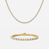 Tennis Supreme zirkonia armband + ketting 18K goldplated 3 mm