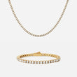 Tennis Supreme zirkonia armband + ketting 18K goldplated 3 mm
