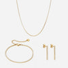 Zirkonia Tennisarmband + Ketting + Oorbellen 24 mm 18K Goldplated