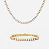 Tennis Supreme Zirkonia Armband + Ketting 18K goldplated 4 mm