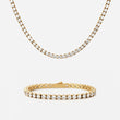 Tennis Supreme Zirkonia Armband + Ketting 18K goldplated 4 mm