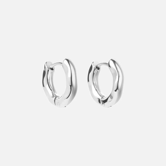 Wavy Hoops Zilverkleurig 14 mm