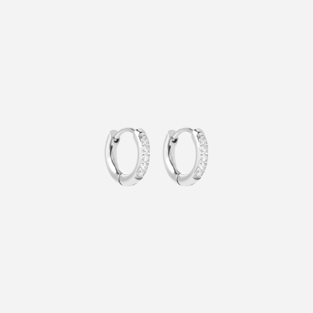 Zirkonia Hoops Oorbellen Zilverkleurig 10 mm