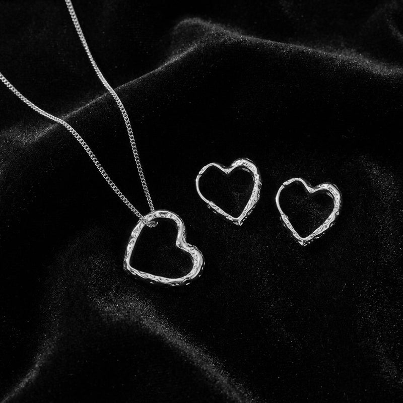 Lava Heart hoops & ketting
