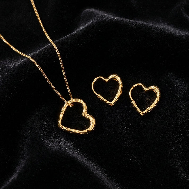 Lava Heart hoops & ketting