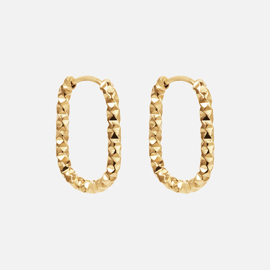 Astra Ovale Hoops Oorbellen 18K Goldplated