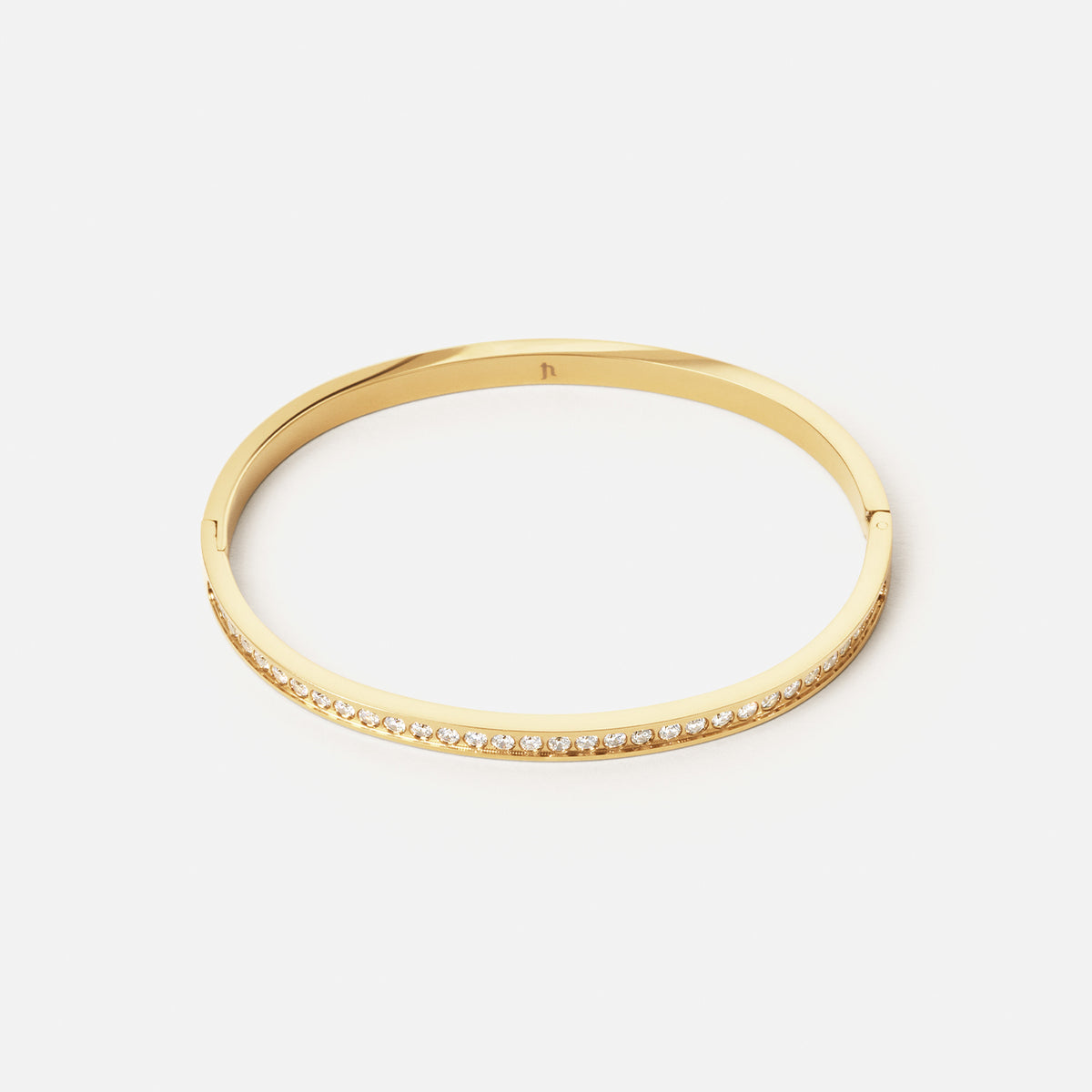 Zirkonia Bangle 18K Goldplated 4 mm