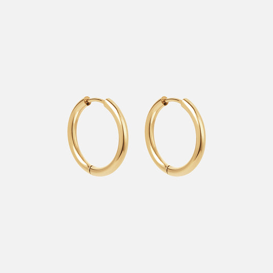 Basic Hoops Oorbellen 18K Goldplated 21 mm