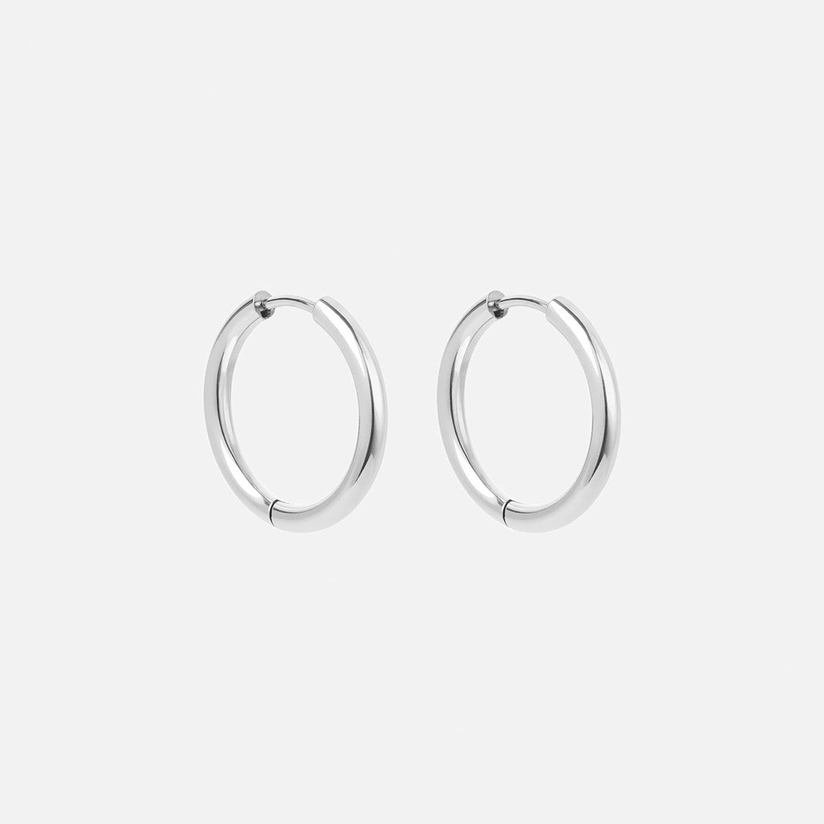 Basic Hoops Oorbellen Zilverkleurig 21 mm