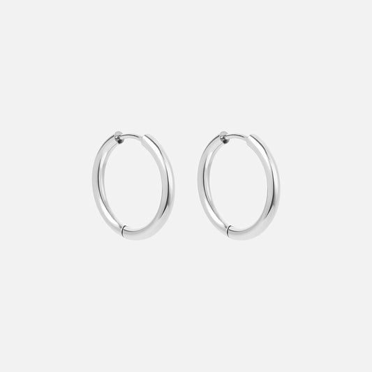 Basic Hoops Oorbellen Zilverkleurig 21 mm