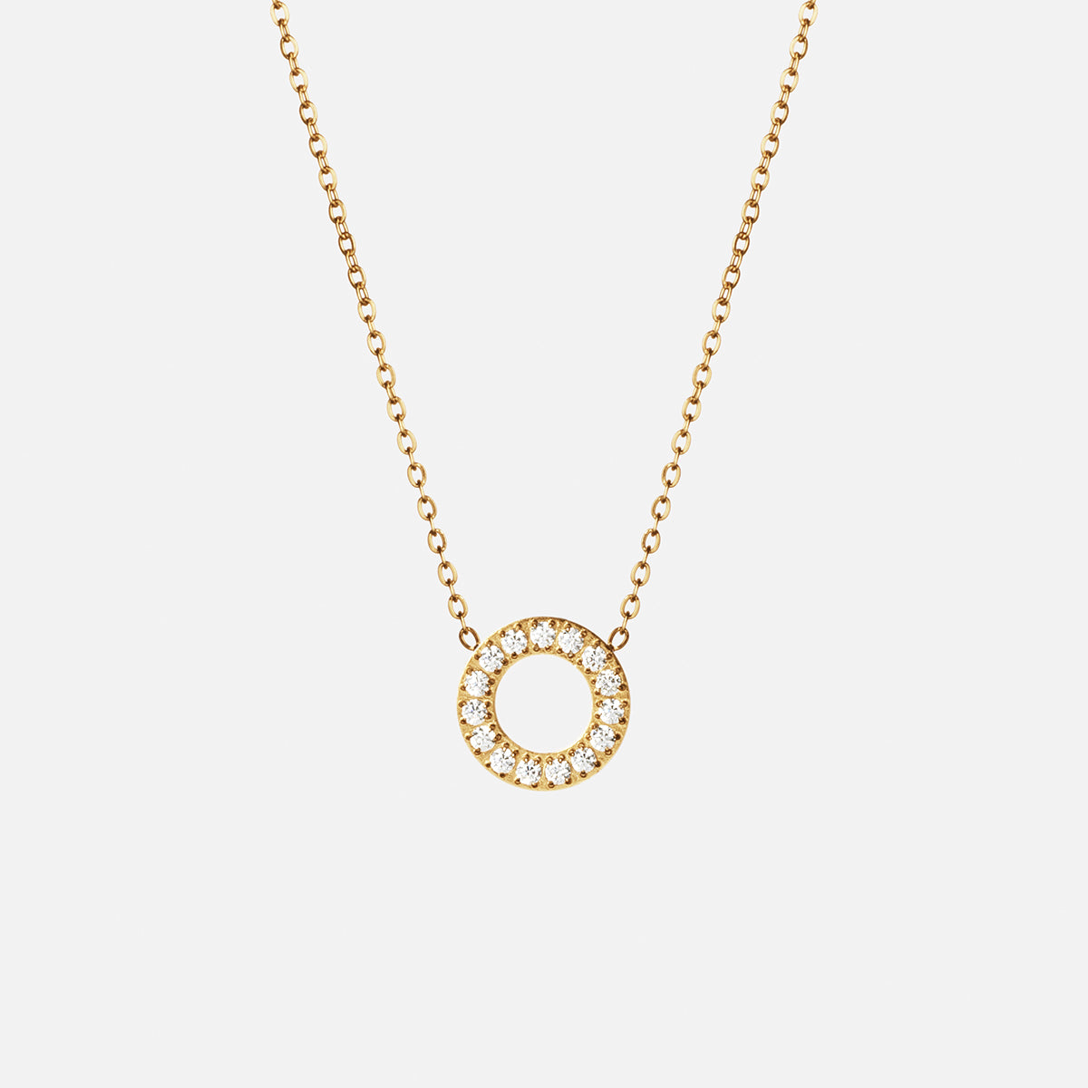Circle Zirkonia Ketting 18K Goldplated 12 mm