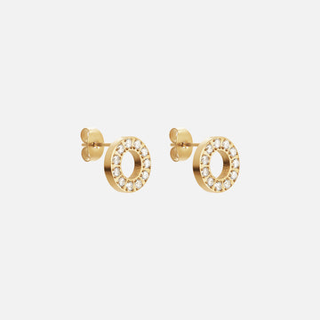 Circle Zirkonia Oorbellen 18K Goldplated 10 mm