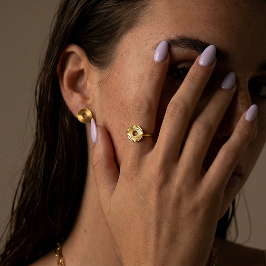 Sunset Circle Ring 18K Goldplated