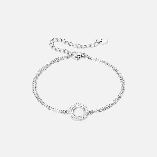 Circle Zirkonia Armband Zilverkleurig 12 mm