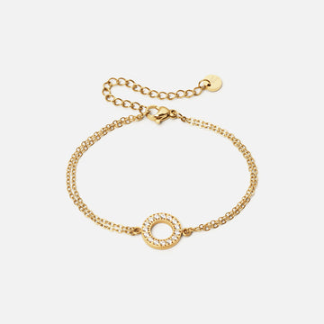 Circle Zirkonia Armband 18K Goldplated 12 mm