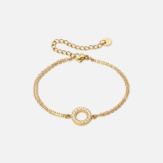 Circle Zirkonia Armband 18K Goldplated 12 mm