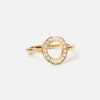 Circle Zirkonia Ring 18K Goldplated 12 mm