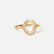 Circle Zirkonia Ring 18K Goldplated 12 mm
