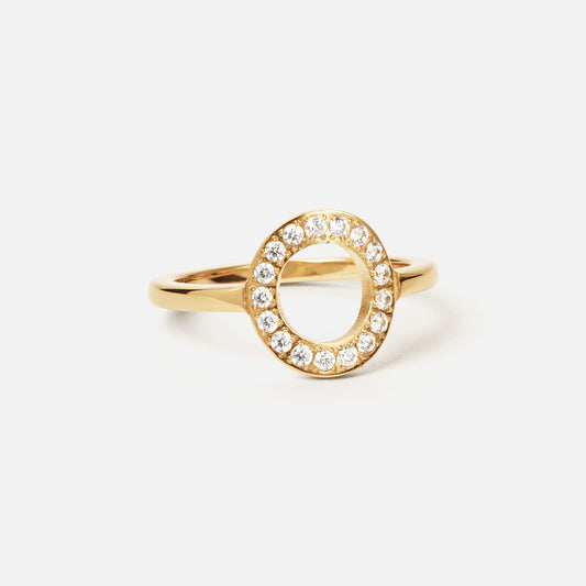 Circle Zirkonia Ring 18K Goldplated 12 mm