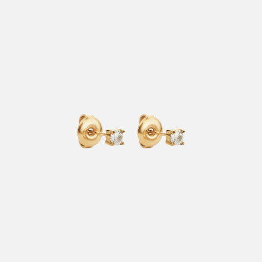 Classic Zirkonia Studs Oorbellen 18K Goldplated 3 mm