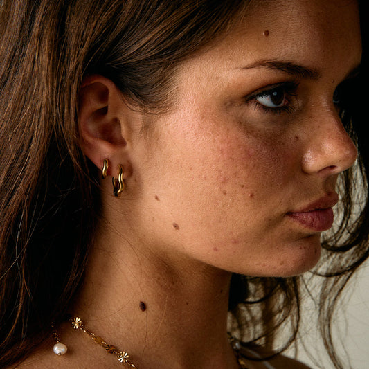 Wavy Hoops 18K Goldplated 20 mm
