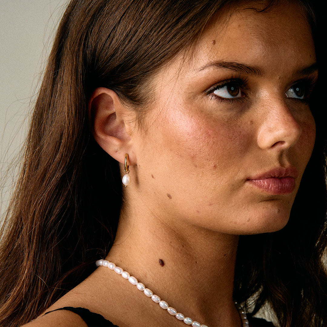 Parel Hoops Zoetwaterparels 18K Goldplated 14 mm