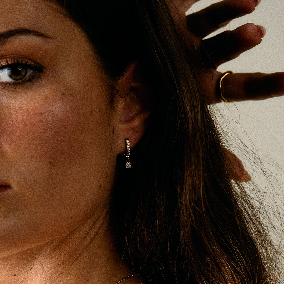 Zirkonia Drops Oorbellen 18K Goldplated