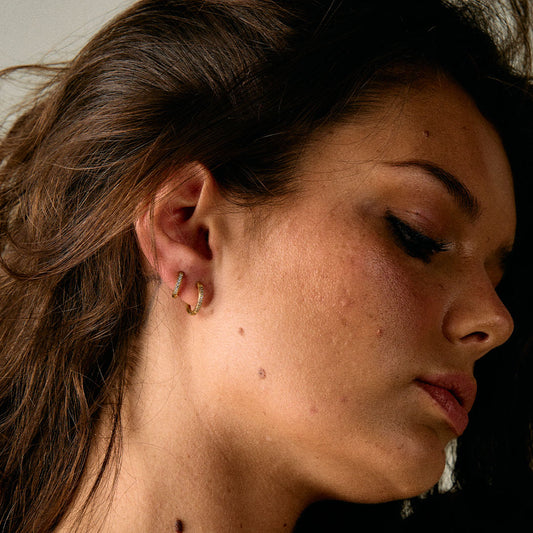 Zirkonia Hoops Oorbellen 18K Goldplated 12 mm