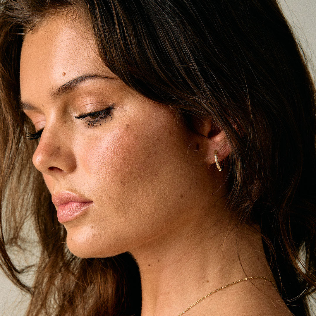 Zirkonia Hoops Oorbellen 18K Goldplated 16 mm