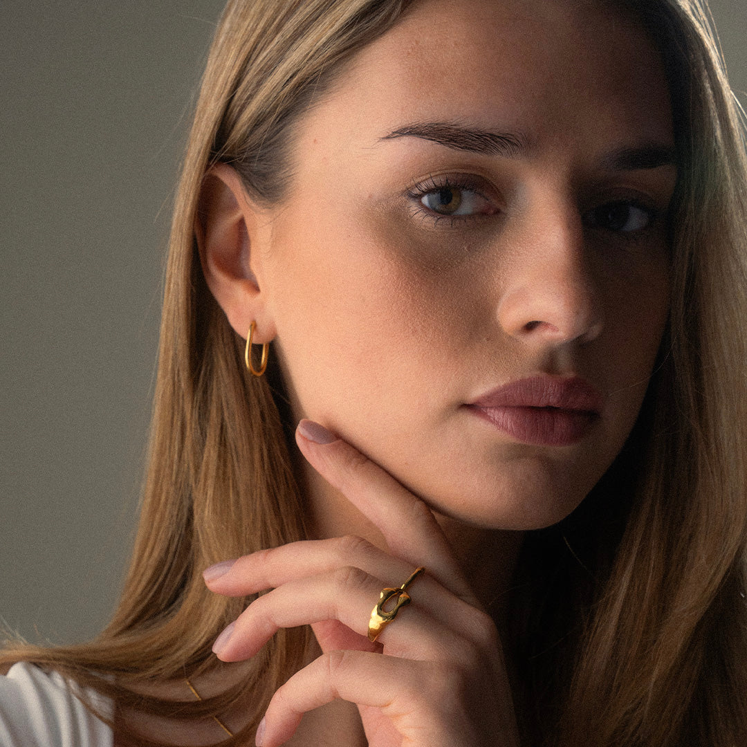 Ovale Hoops 18K Goldplated 20 mm