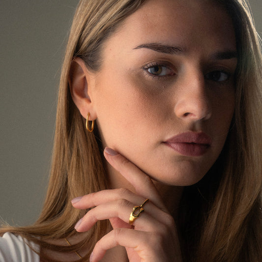 Ovale Hoops 18K Goldplated 20 mm
