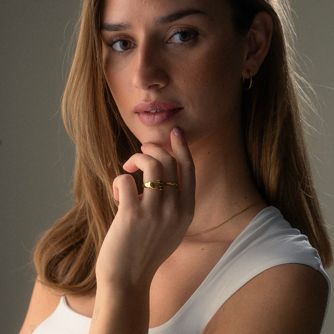 Rift Verstelbare Ring 18K Goldplated