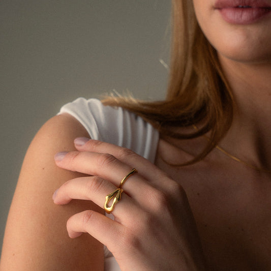 Rift Verstelbare Ring 18K Goldplated