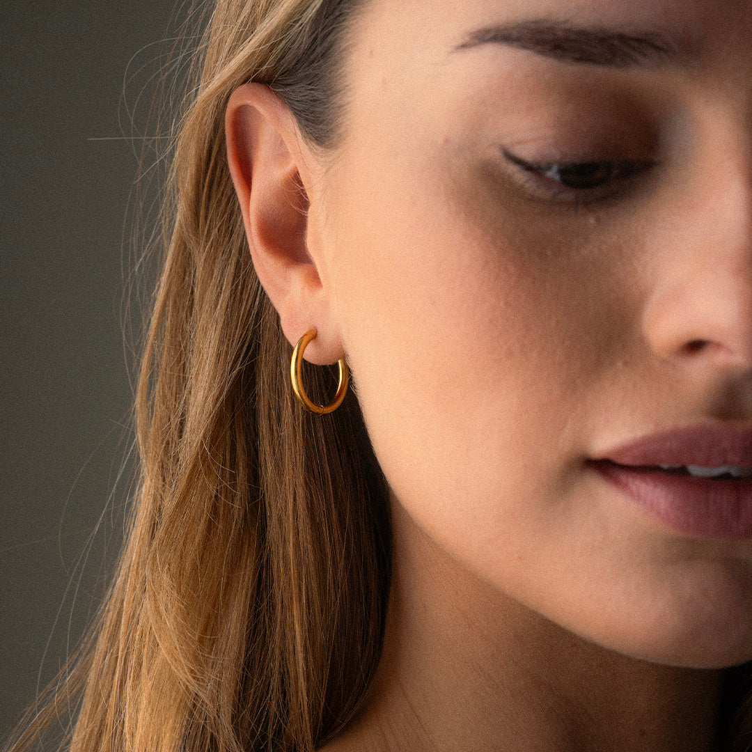 Basic Hoops Oorbellen 18K Goldplated 21 mm