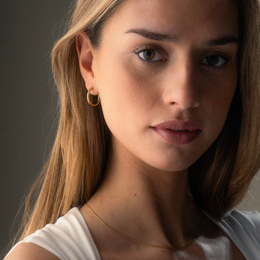 Basic Hoops Oorbellen 18K Goldplated 21 mm