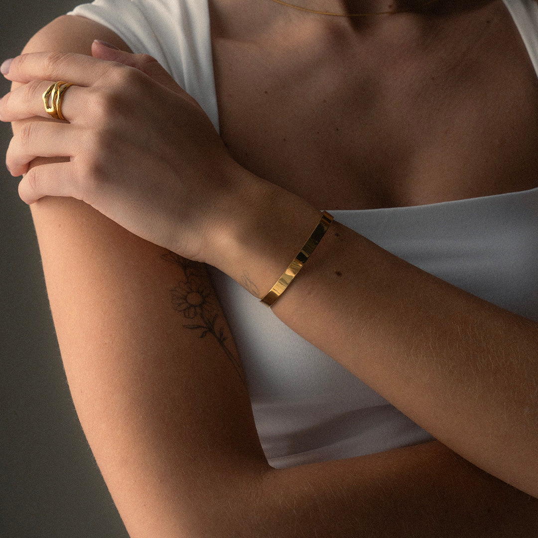 Basic Bangle Verstelbaar 18K Goldplated 6 mm