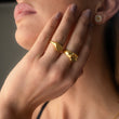 Hammered Heart Ring 18K Goldplated
