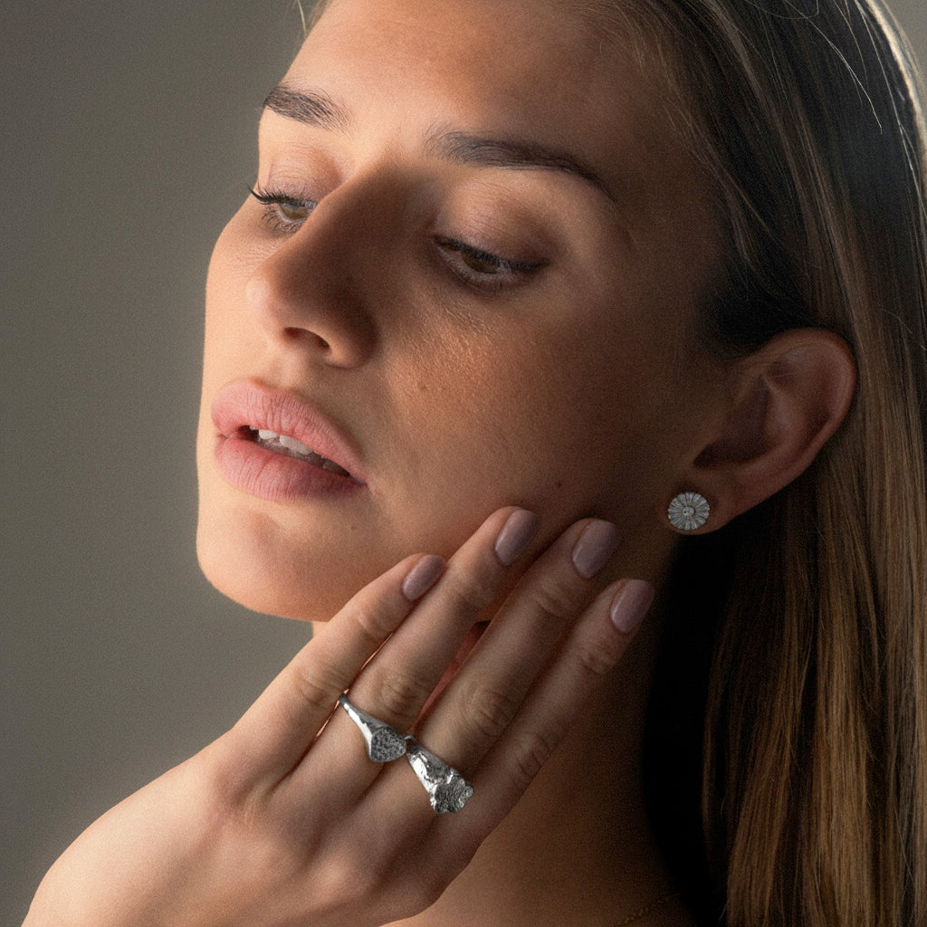 Hammered Heart Ring Zilverkleurig