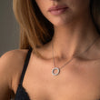 Circle Zirkonia Ketting Zilverkleurig 20 mm