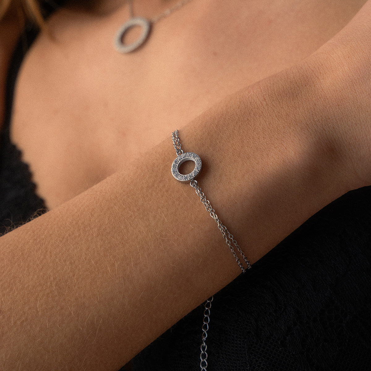 Circle Zirkonia Armband Zilverkleurig 12 mm