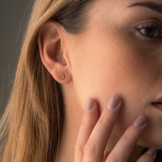 Letter Zirkonia Oorbellen 18K Goldplated