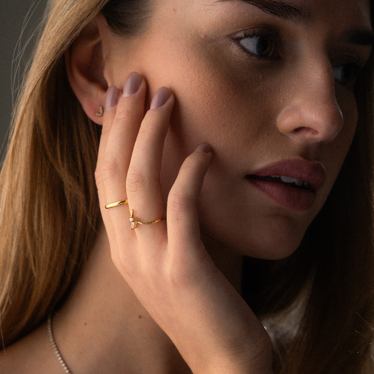 Ice Drop Zirkonia Ring 18K Goldplated