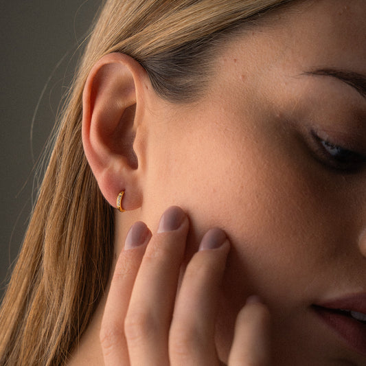 Zirkonia Hoops Oorbellen 18K Goldplated 10 mm