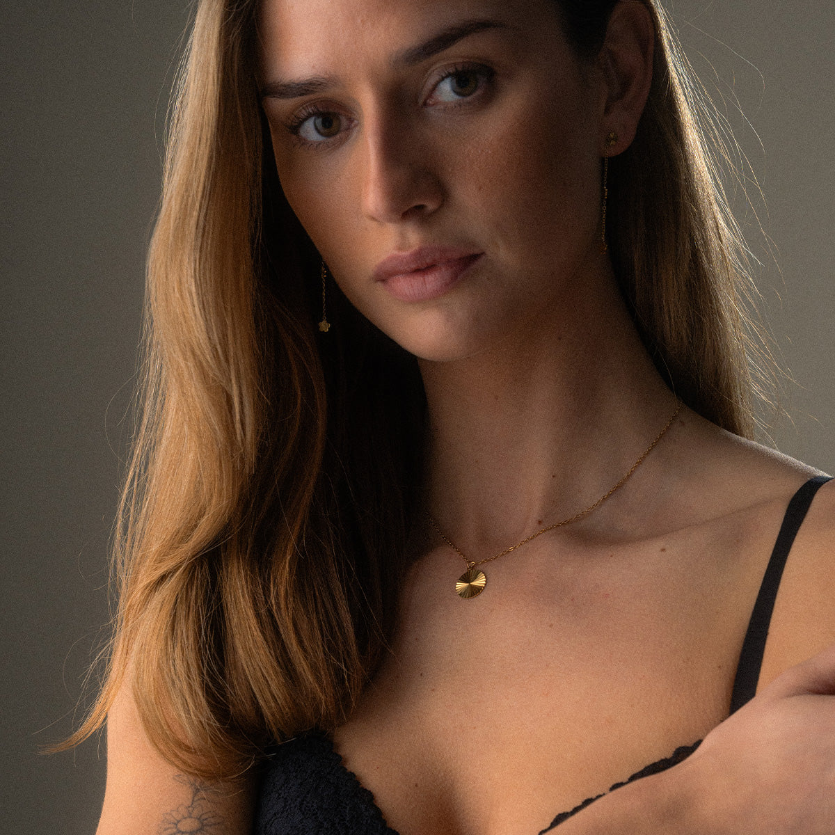 Ronde Sun Ketting 18K Goldplated
